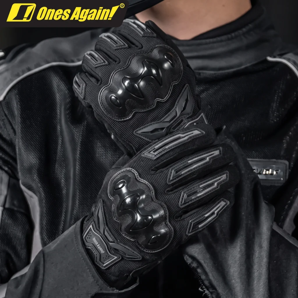 Close-up of the breathable 3D mesh fabric panels on the back and fingers of the Ones Again Full Finger Gloves MG41